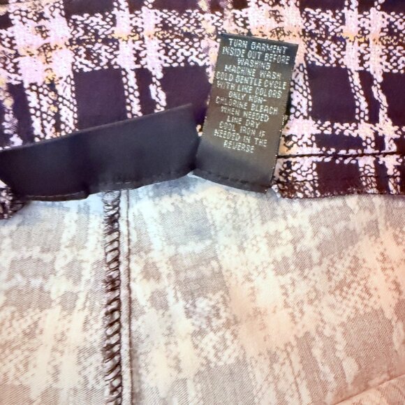 Preswick Moore Glen Plaid Pants Size M Pull On Lavender Ankle Stretch Casual Chi - Picture 7 of 13